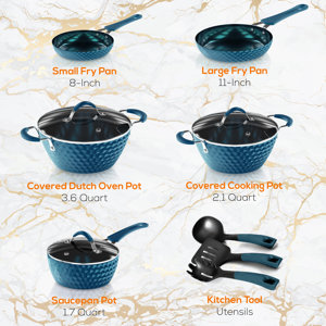 3 Piece Non-Stick Skillet Aluminum 7